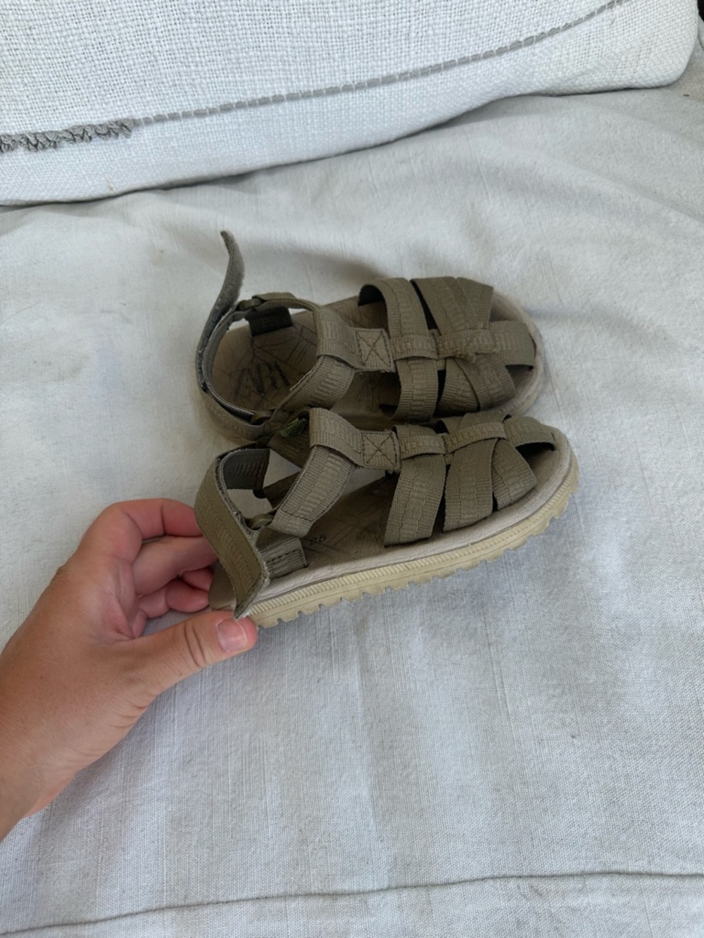 Kids Zara Olive Green Fisherman Sandals - Comfortable Summer Shoes